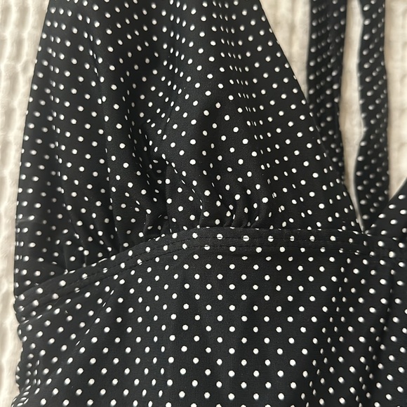2/$15 NWOT Hilor Black and White Polka Dot Tankini Top - Size 10 - Picture 9 of 10